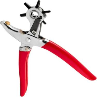 Imagem de Alicate Para Ilhós Manual Profissional - Inclui Vazador de 6 Furos para Aplicação em Couro,Cinto e Chinelos,Kit Completo para Artesanato e Reparos (ALICATE VAZADOR)