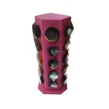 Imagem de Porta Cápsulas Giratório para 30 Cápsulas de Café - Organizador para Cantinho do Café, Prático e Elegante( ROSA_ESCURO )