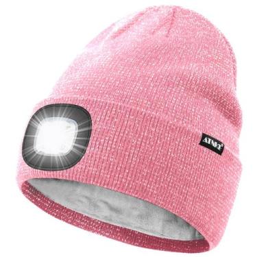 Imagem de Gorro iluminado por LED ATNKE USB recarregável 4 LED