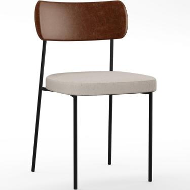 Imagem de Cadeira Para Sala De Jantar Melina L02 Couríssimo Marrom Cru