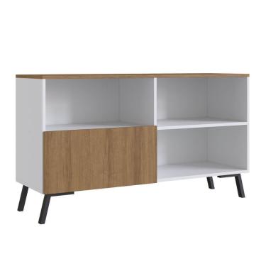 Imagem de Rack Tv 50 Polegadas 01 Porta 118cm Branco Mel Proddy Branco Mel