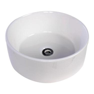 Imagem de Cuba De Cerâmica Redonda Branca Para Banheiro 46x46x15 Cm Domum