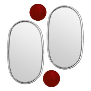 Imagem de DUSCOKE 2 peças de espelho oval de ponto cego para carro, 8,9 cm x 5 cm, rotação de 360°, espelhos angulares largos convexos ajustáveis, espelho lateral de carro, espelhos retrovisores de segurança