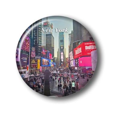 Imagem de Ímã de geladeira New York City Times Square Ímãs de geladeira de vidro cristal 3D viagem cidade de Nova York colecionável, lembrança, presentes, decoração de geladeira
