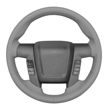 Imagem de MEWANT Capa de volante estilo 3D com costura DIY para Ford F-150 F150 2010-2014 Acessórios de volante para Ford F-150 (estilo 3D)