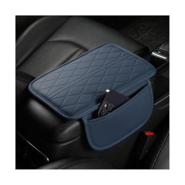 Imagem de Sandfren Capa de console central de carro, almofada de couro para apoio de braço de veículo com 2 sacos de armazenamento, acessórios de proteção de descanso de braço interior automotivo, universal