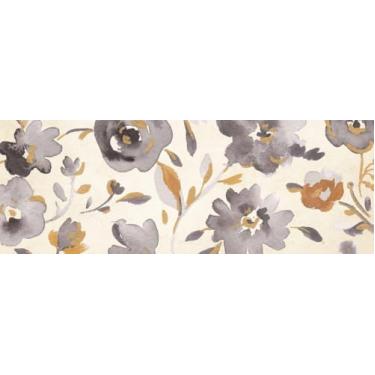 Imagem de Floor Flair Collection, flores de maio em carvão floral de 7 x 18 m, vinil durável à prova d'água e resistente a manchas, tapete de área interna, revestimento protetor de piso, decoração de interiores