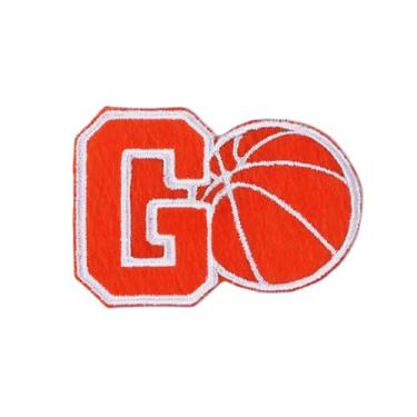 Imagem de 3 peças de apliques bordados de basquete G, brilhantes e vibrantes para passar a ferro ou costurar, ideais para decorar roupas, chapéus, acessórios de jeans