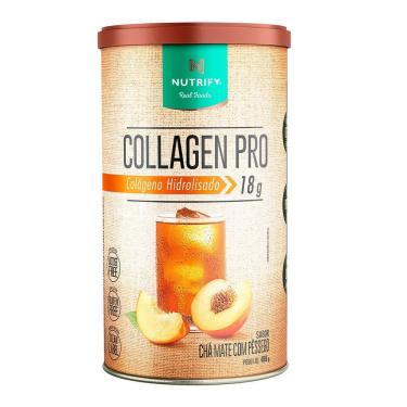 Imagem de Collagen Pro Colágeno Hidrolisado Chá Mate Com Pessêgo Nutrify 450g