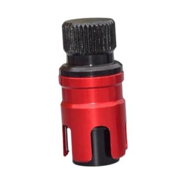 Imagem de MotiveTech Válvula de desinflação de pneus para terrenos acidentados, em metal, com ajuste rápido de pressão e ideal para quadriciclos, Vermelho Preto