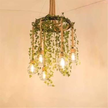 Imagem de Lustre Americano Pastoral LED Industrial Retrô Criativo Música Restaurante Bar Cafeteria Loja de Chá Loja de Roupas Decoração Plantas Verdes Luminária Pendente (A 6 Lâmpadas)