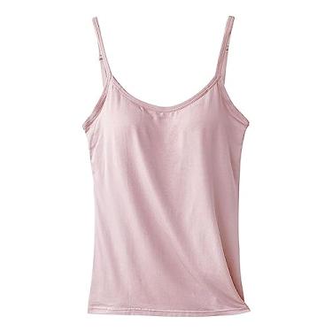 Imagem de regata com sutiã embutido - Camisola Corrida - Camisola regata, camisola com alça fina ajustável, camiseta para academia ioga Hoghaki