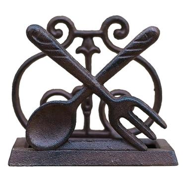 Imagem de Porta Guardanapos para Mesa,Porta-ferro fundido decorativo | Dispensador guardanapos vertical decorativo mesa, organizador guardanapos vintage, acessórios cozinha Hoghaki