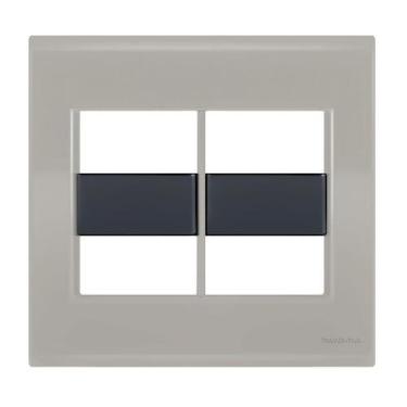 Imagem de Placa 4 Módulos 4X4 - Tramontina Liz Fendi / Grafite