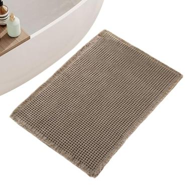 Imagem de Tapete de banho antiderrapante – tapete de banho antiderrapante, waffle de secagem rápida, lavável à máquina, tapete super absorvente para decoração de casa, hotel, apartamento, fazenda, banheiro