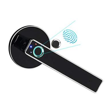 Imagem de HHHJQFAAT Fechadura de porta com impressão digital, segurança doméstica, antifurto, semicondutor, maçaneta biométrica, fechadura inteligente, casa, hotel, escritório, apartamento, quarto, aplicação,