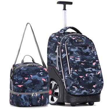 Imagem de Mochila de rodinhas NEW TILAMI com 48 cm e Lancheira para Meninas e Meninos, Durável, para Viagem e Escola, 19 inch, Mochilas Daypack