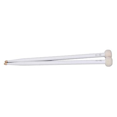 Imagem de Acouto Conjunto de 2 Peças Com Cabeças de Feltro Premium e Alças de Bordo Resistentes - Baquetas de Percussão Antiderrapantes, Tambores, Tímpanos e Bumbos, Músicos e Entusiastas Ideais (Branco)
