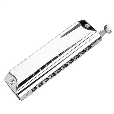 Imagem de Gaita cromática de aço inoxidável, 10 furos, 40 tons, chave C, gaita de prática estudantil