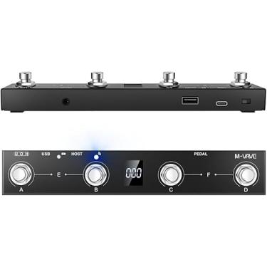 Imagem de M-VAVE Chocolate Plus Controlador MIDI Sem Fio Teclado Profissional com 4 Botões Foot Switch, Interface Host MIDI para Controle Direto Efeitos, Bateria Longa Duração 12 Horas Windows Mac iOS Android