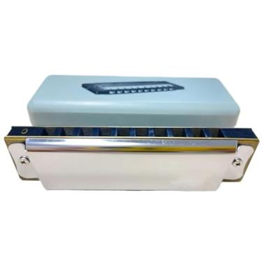 Imagem de Gaita profissional 10 furos Blues Harmonica Instrumentos musicais para iniciantes profissionais (SLIVER)