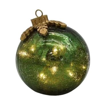 Imagem de UGPLM Bola de Natal Decorativa com Luzes LED para Árvore de Natal, Decoração de Parede, Casa e Aniversário, Verde