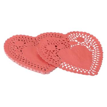 Imagem de YELARXI Doilies de papel, papel de coração, toalha de renda, descartáveis, utensílios de mesa modernos, decorativos a granel – Adequado para bolos/sobremesas/alimentos fritos grelhados assados) 15 cm