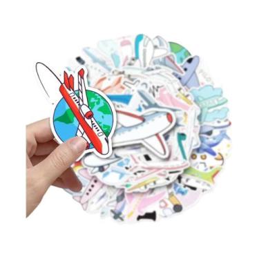 Imagem de Adesivos De Avião Em Estilo Cartoon Para Crianças, 50PCS, Impermeáveis