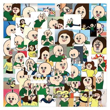 Imagem de Adesivos de vinil impermeável de 60 unidades/lote para laptop, skate, etc