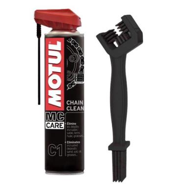 Imagem de C1 limpa corrente motul chain clean (spray) 400ml + escova