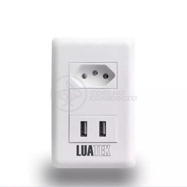 Imagem de Tomada De Parede 1 Entrada Fonte 2 Usb 5v 10a Bivolt