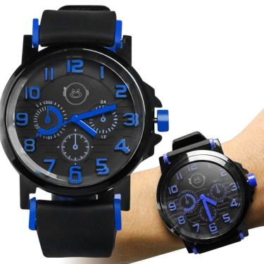 Imagem de Relogio Masculino Aço Inox Qualidade Premium Preto Casual Ajustavel Analogico Original