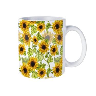 Imagem de OEDTF Canecas de café de cerâmica, 325 ml, laváveis na lava-louças e no micro-ondas, xícaras de chá brancas com alça, xícara de café decorativa, presente para homens e mulheres, adequado para