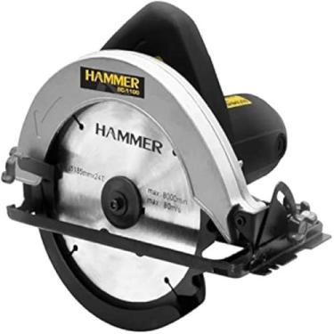 Imagem de Serra eletrica circular, lamina rotativa potente, cortes rapidos, madeira e metais, segura, duravel, precisa, azul.