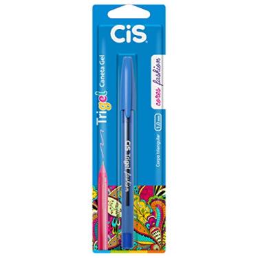 Imagem de Caneta Gel 1.0mm CIS TRIGEL Fashion, Azul, Blister c/1 unidade