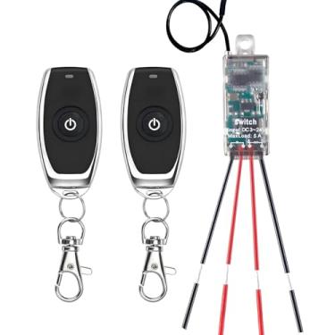 Imagem de dstfuy Mini interruptor sem fio, 5 V/12 V/24 V/5 A, mini relé com longo alcance de 164 pés para luzes de teto, faixa de LED, alarme de sino, ventilador de barra, luz LED de carro.