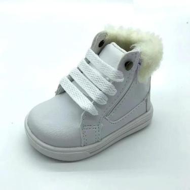 Imagem de Botinha Sapatinho Infantil Unissex Com Pelinhos Branco, 17