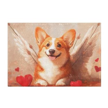 Imagem de Burbuja Tapete de banho para cães Cupido Valentine, tapete de banheiro absorvente extra macio com suporte antiderrapante para banheiro, banheira, chuveiro, 41 x 61 cm