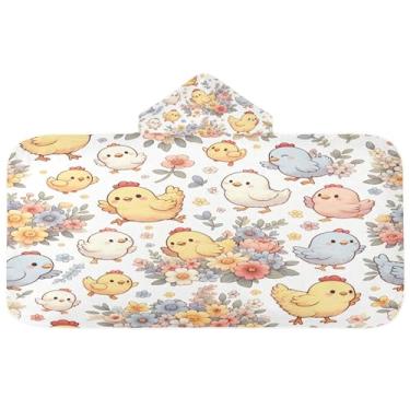 Imagem de Burbuja Toalha de banho com capuz para crianças, toalha de praia de pelúcia macia absorvente para chá de meninas e meninos 3-10 anos, 61 x 127 cm