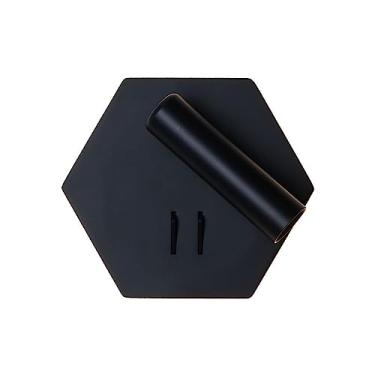Imagem de Luminária de parede com interruptor, embutida na parede, nas cores branca e preta, ideal para leitura no quarto. A luz de LED ajustável é perfeita para cabeceiras de hotel e pode ser encontr
