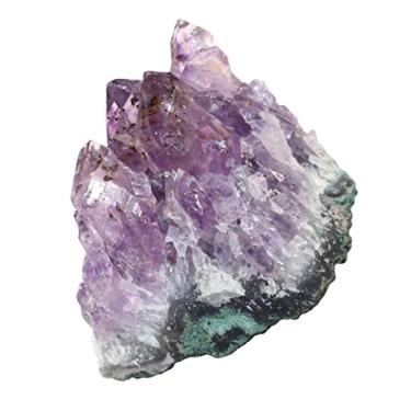 Imagem de Ornamento de aglomerado de cristal de ametista irregular, enfeite de mesa exclusivo para decoração de casa, decoração de cristal de mesa, formato aleatório, centro de mesa, conjunto de cristal