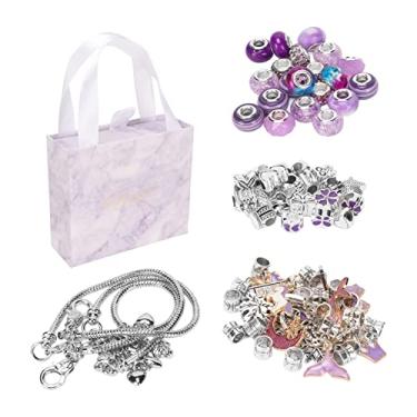 Imagem de Mbeysaq Kit de fabricação de pulseiras, faça você mesmo, coleção requintada, grande, contas coloridas, kit de pulseiras para meninas, conjunto de joias de alta qualidade, faça você mesmo, conjunto de