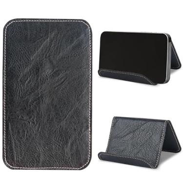 Imagem de Haecsfl Suporte de celular com aba flexível e suporte de tablet flexível para mesa, cama, esteira, casa e avião, acessórios de viagem (1 preto louco)