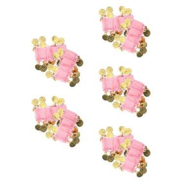 Imagem de WRITWAA Pulseiras rosa com moeda, pulseiras de chiffon, punhos para apresentação de palco de Halloween, bijuteria, adereço, 9.30X3.50X1.50CM, Sem Pedra Preciosa