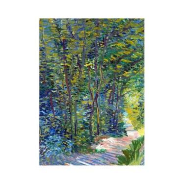 Imagem de Pintura Em Tela De Paisagem Do Mar Com Flores De Íris E Céu Estrelado 