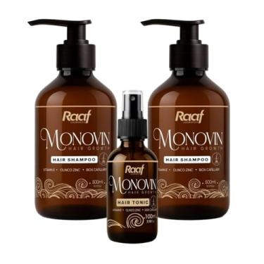 Imagem de Kit Fortalecimento Capilar Anti-queda Monovin Raaf Cosmetics - Shampoo, Máscara e Tônico