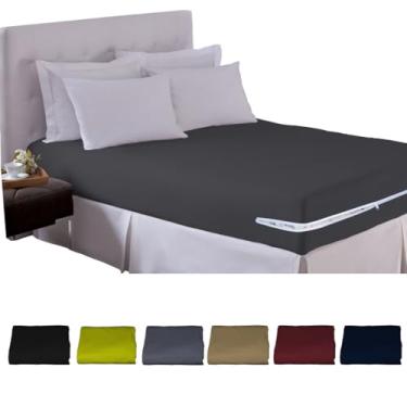 Imagem de Capa de Colchão Casal com Zíper Tecido Malha Arte Cazza (Cinza, Casal)