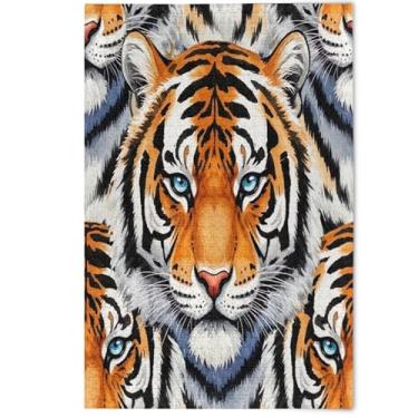 Imagem de Aquarela Tigres Vibrantes Adultos Quebra-cabeças 500 Peças Estética Decoração de Casa Arte Paisagem Cena Puzzles Engraçado Jogo Tech Gifts, 500 Peças, 52 cm x 37,8 cm