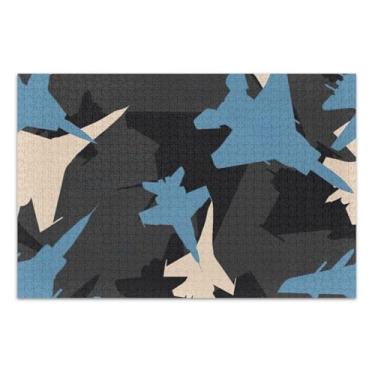 Imagem de Quebra-cabeça militar preto azul branco para adultos 500 peças, quebra-cabeça, jogos para adultos e família