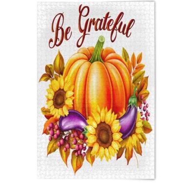 Imagem de Autumn Orange Pumpkin Sunflowers Adult Jigsaw Puzzles 1000 Pieces Family Puzzle Lovers Gifts Creative Puzzles Gifts Animal Painting Art, 1000 Pieces, 29.5" x 19.7"